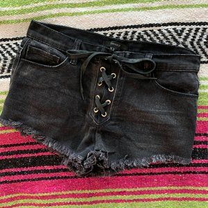 Forever 21 Lace-up Motorcycle short shorts